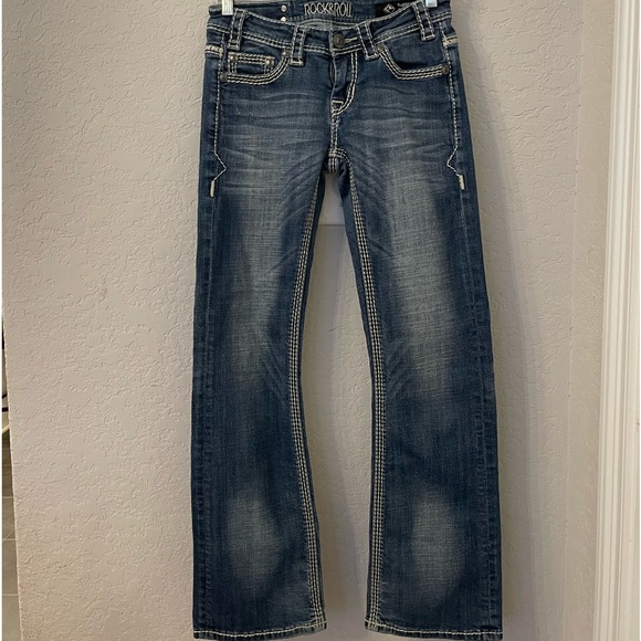 Rock&Roll Cowgirl Riding Jean 25X32 Bootcut Medium Wash Preloved - Picture 2 of 14